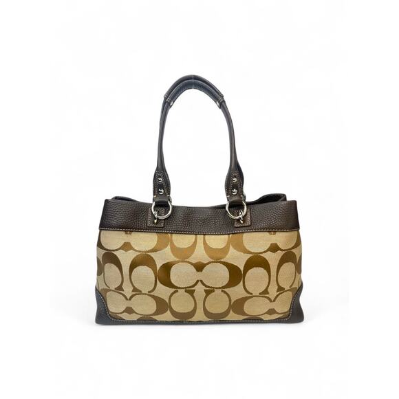 Coach Signature Penelope Jacquard Satchel - Picture 4 of 11